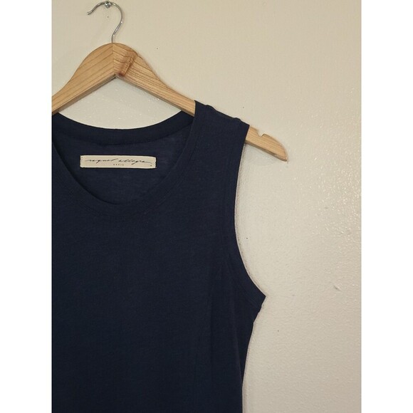 Raquel Allegra Big Sweep Midi Dress Womens Size XS Navy Blue Tank A Line Pockets - Picture 2 of 11